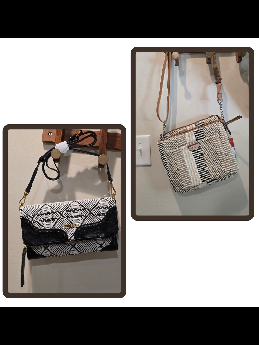 Rosetti Bundle Stylish Black & White Patterned Crossbody Bag